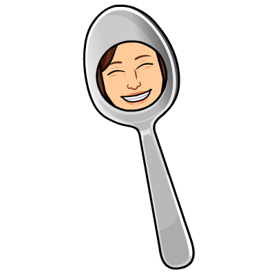 bitmoji face on a spoon