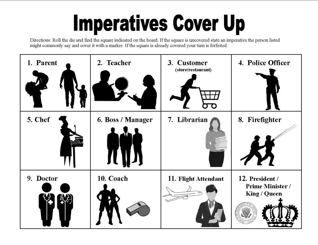 Imperatives Cover Up Game